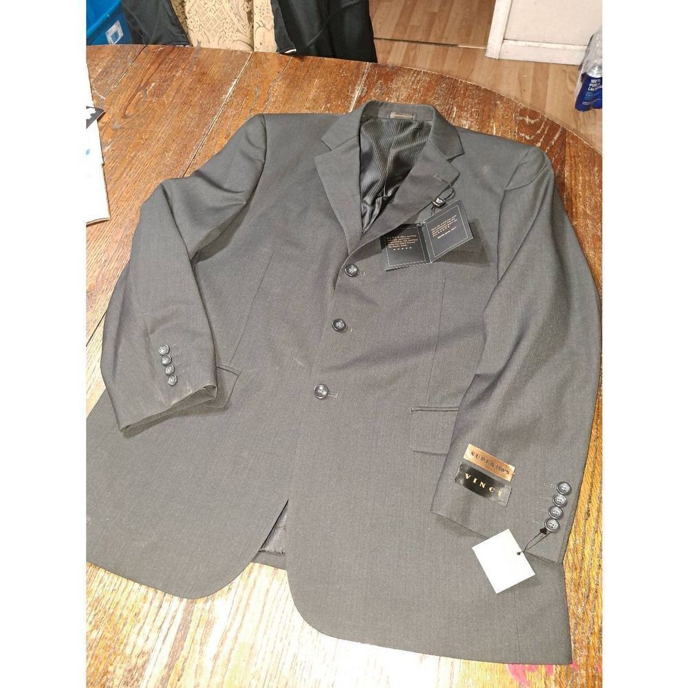 New 42R Vinci Couture Zegna Grey Suit Sports Jacket Coat Blazer Super 150 NWT